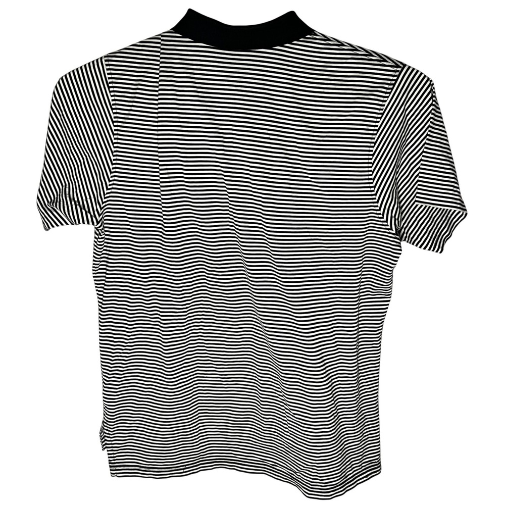 S. Carolina Gamecocks Peter Millar Striped Polo Shirt Mens L Black White Cotton - Picture 4 of 7